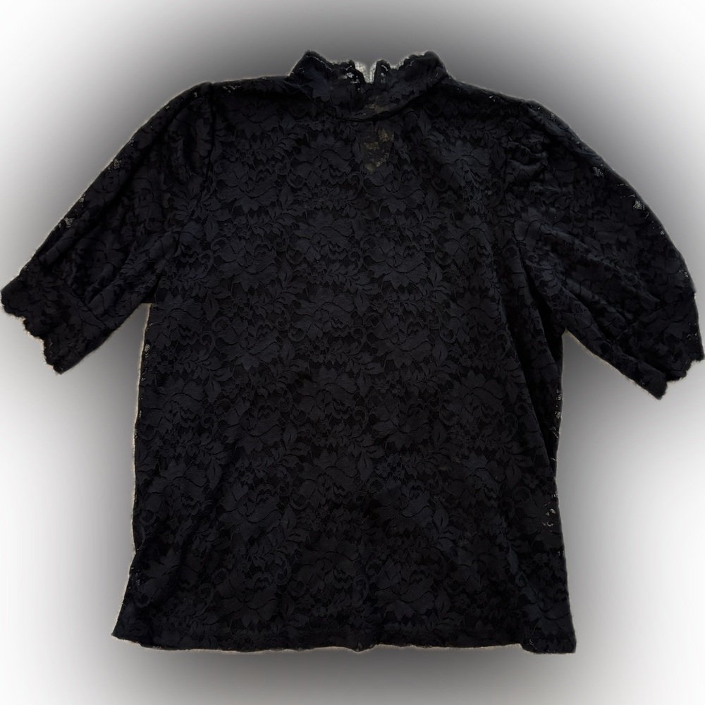 Chic Black Lace Women's Blouse